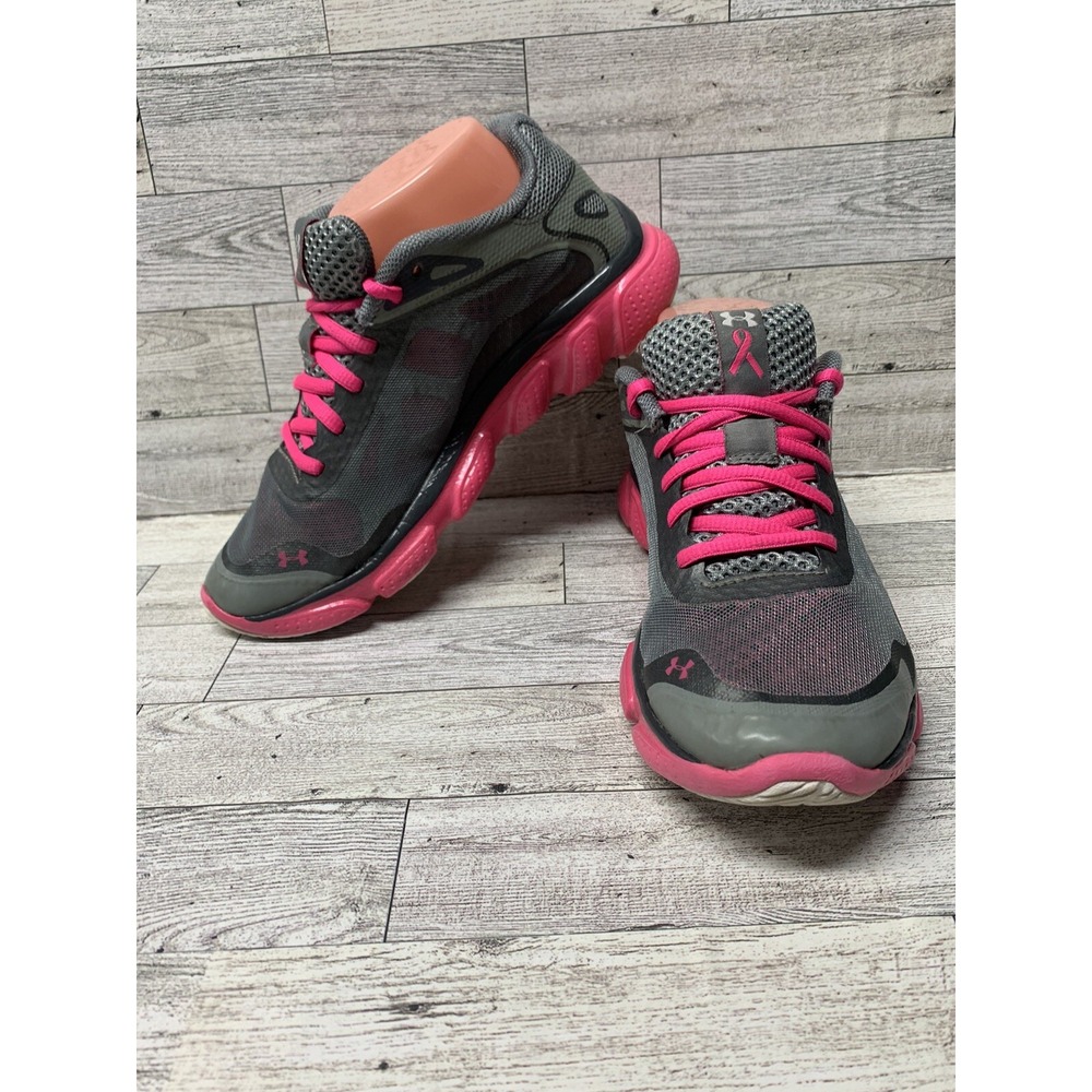 Under Armour‎ Breast Cancer Basketball Shoes 1244687-045 Women 6.5 Gray Pink